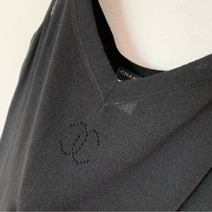 New Chanel logo black dress